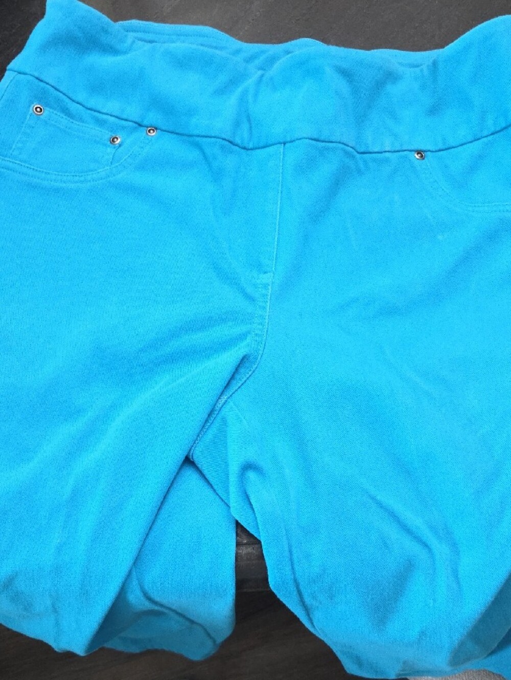 Ruby Rd. Bright Turquoise Pants - Picture 3 of 4